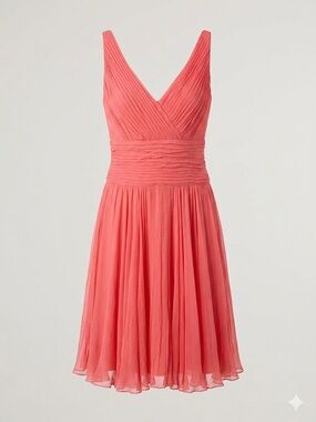 Tadashi Coral Silk Dress Size 8